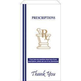 Pharmacy Prescription Bags White 5" X 2" X 10" (Rx Bags) 2000 per Case [With Print]